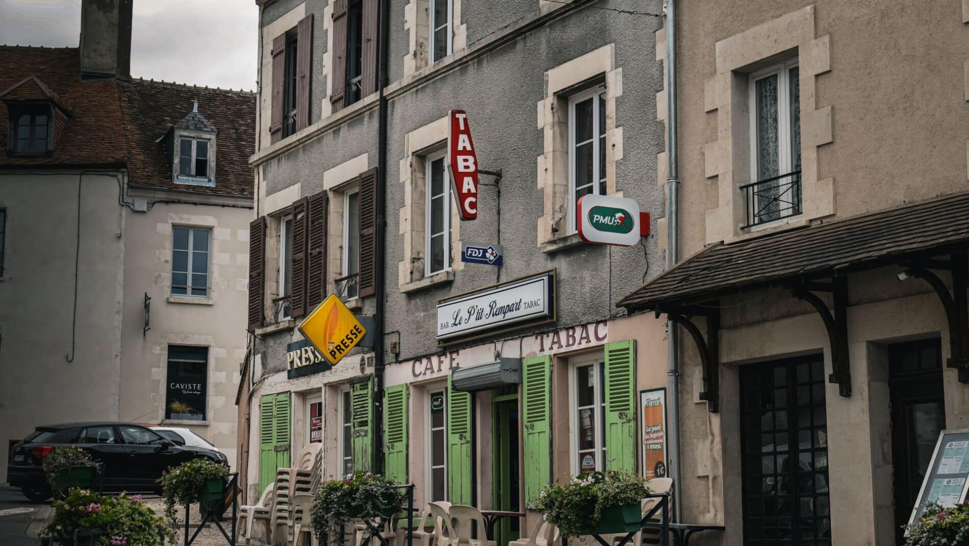 Discover a picturesque French café in Sancerre, a charming village in Centre-Val de Loire, France.