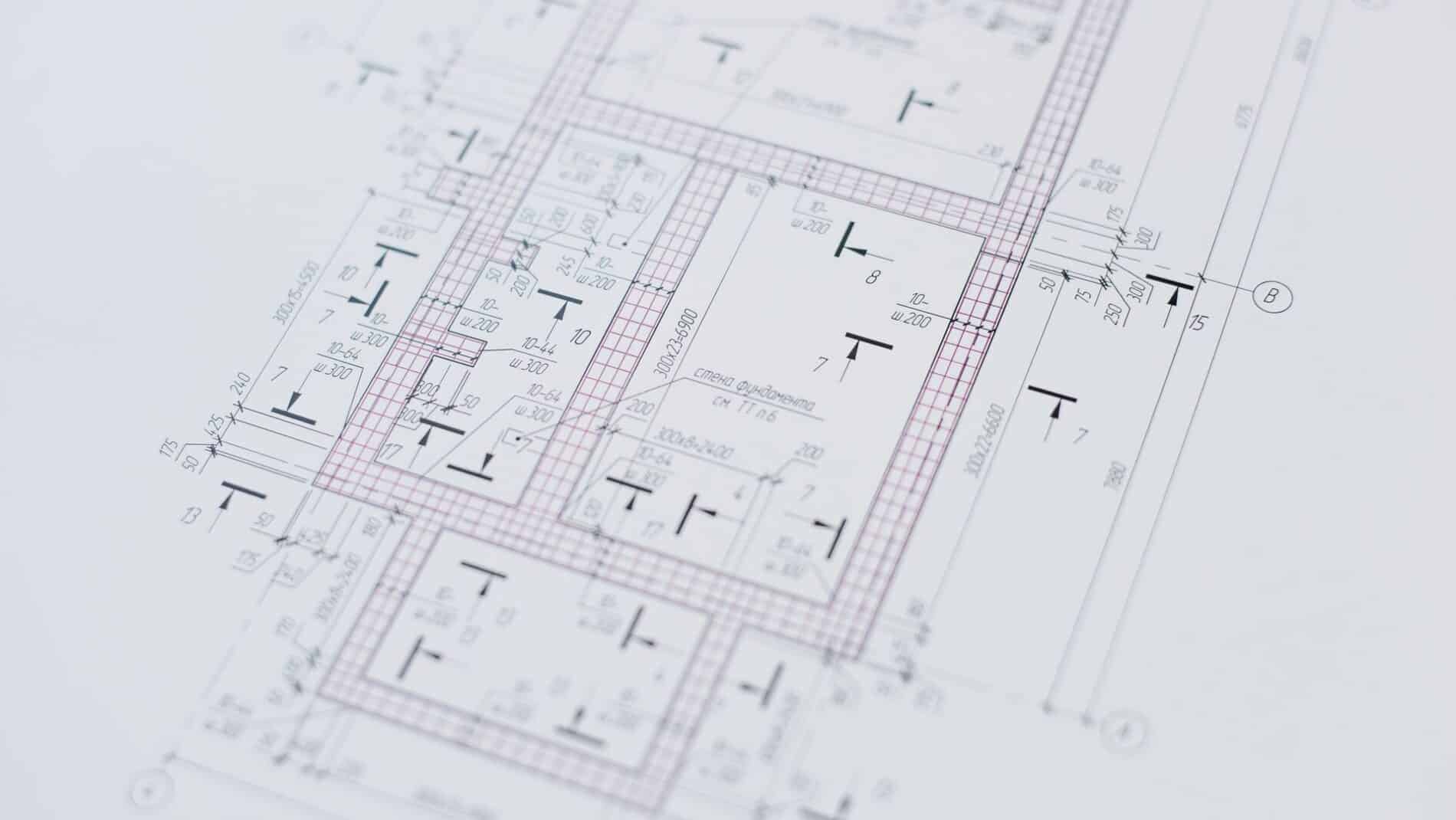 Close-up view of an architectural floor plan showcasing design creativity and layout precision.